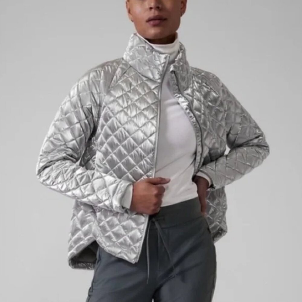 ATHLETA Whisper Featherless Silver Jacket 2X